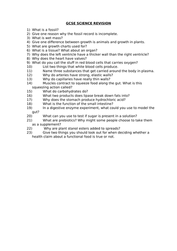 GCSE SCIENCE REVISION - B2 TOPIC 3