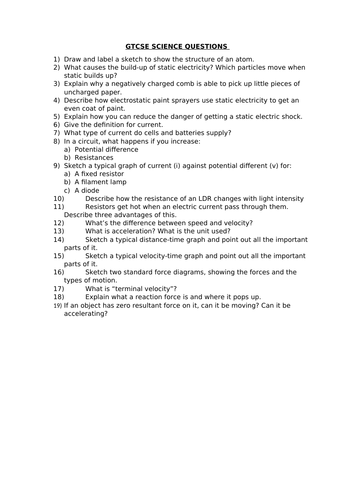 GCSE SCIENCE REVISION - P2 TOPIC 1,2 & 3