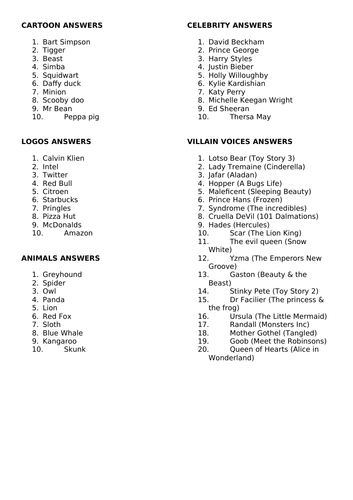 GENERAL TABLE QUIZ - 12 Rounds - Over 70mins of fun | Teaching Resources