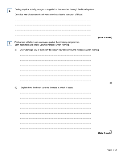 A-Level PE - The Cardiovascular System (End of Topic Test)