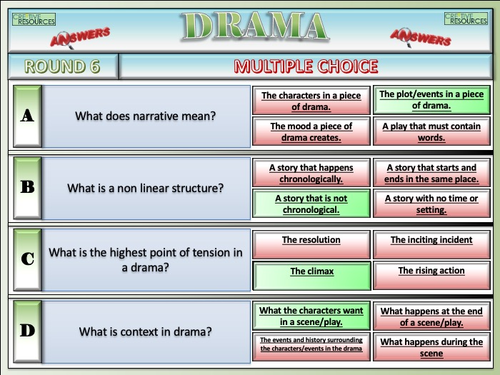 Cre8tive Resources - Drama End of Term Quiz