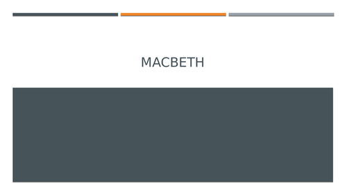 Macbeth: Remote Teaching