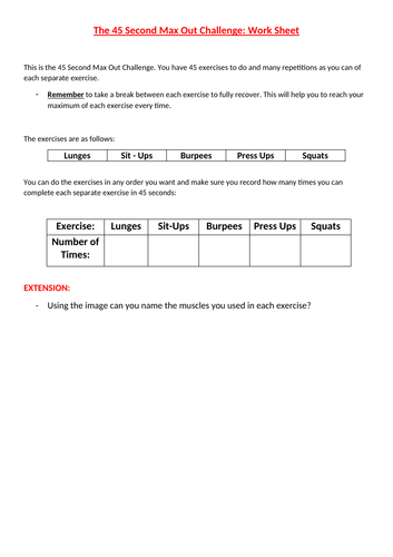 Remote PE Fitness Lesson 10