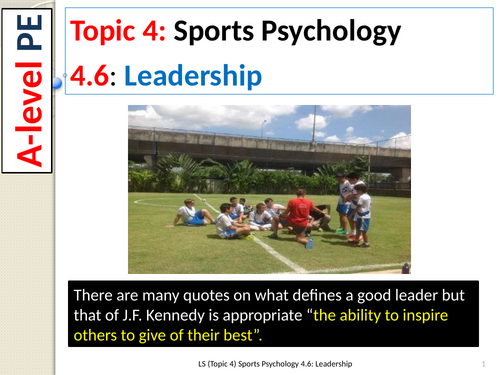 A-level PE Edexcel (Spec 2016) 4.6. Leadership