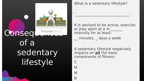 Edexcel GCSE PE Sedentary Lifestyle Lesson