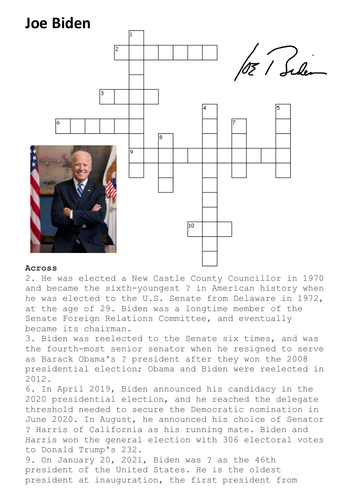 Joe Biden Crossword