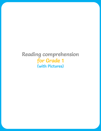 Reading Comprehension for Grade 1 | Teaching Resources