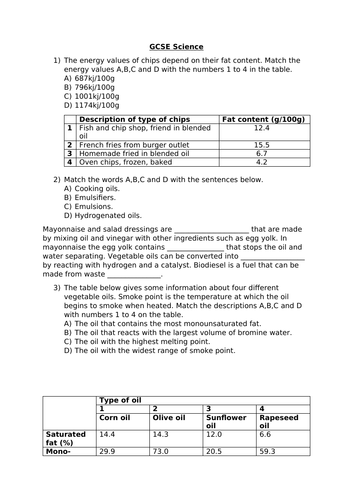 GCSE SCIENCE - C1B OILS, EARTH AND ATMOSPHERE, 5.1 - 5.6