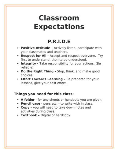 Free Classroom Expectations Poster Teaching Resources 1511