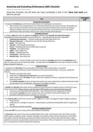 gcse-pe-ocr-analysing-and-evaluating-performance-coursework