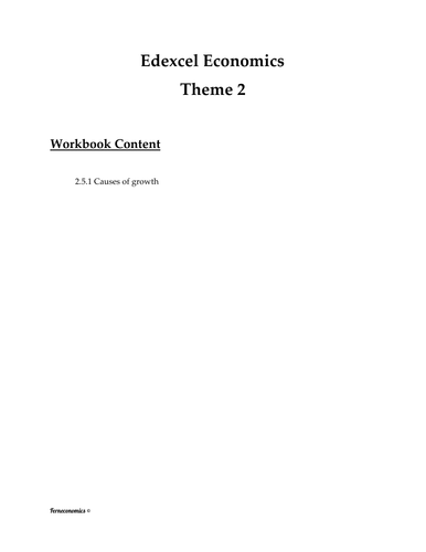 Edexcel Economics Theme 2: 2.5.1 Causes of growth | Teaching Resources