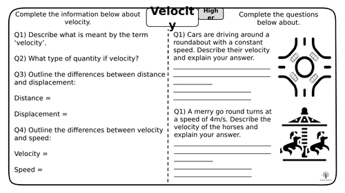 Velocity and Acceleration - GCSE Physics Worksheets | Teaching Resources