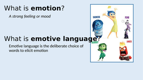 emotive language homework