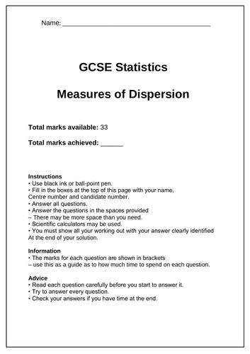 uses of measures of dispersion