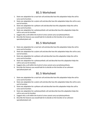 AQA GCSE Biology (9-1) B1.5 Specialisation in plant cells FULL LESSON ...