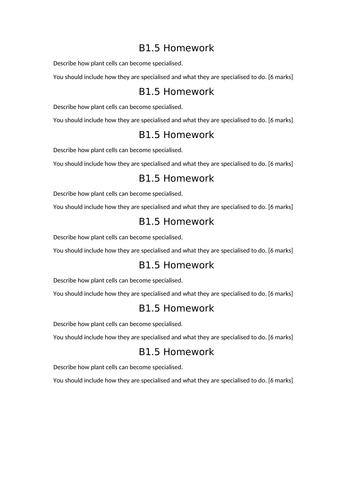 AQA GCSE Biology (9-1) B1.5 Specialisation in plant cells FULL LESSON