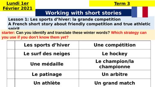 French Short Story ForY8 Teaching Resources