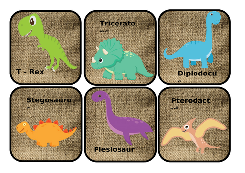 Dinosaur species scavenger hunt