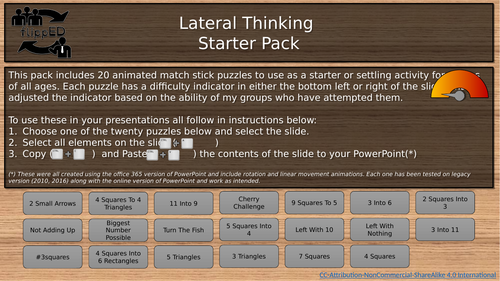 starter tasks matchstick puzzles x20 teaching resources