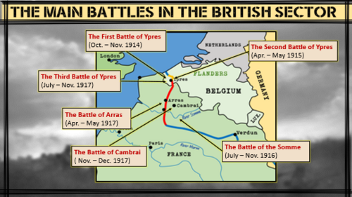 Medicine Western Front - WW1 Battles Ypres Somme Arras Cambrai - GCSE ...