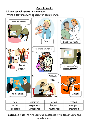 introduction to speech marks ks2