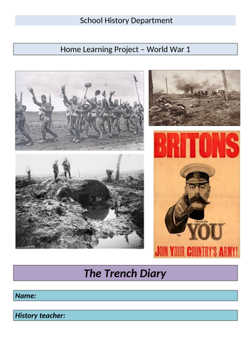 world war 1 homework ideas