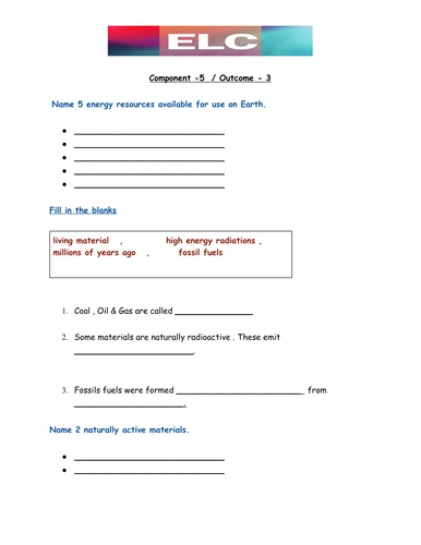 AQA ELC Science - Component 5 / Outcome 3 ( AQA)/ Energy | Teaching