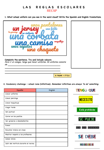 Leccion 1 de lengua y literatura worksheet