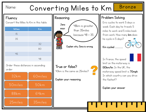 Converting miles to km kilometres and vice versa Teaching Resources