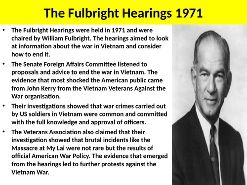 The War in Vietnam: The Fulbright Hearings | Teaching Resources