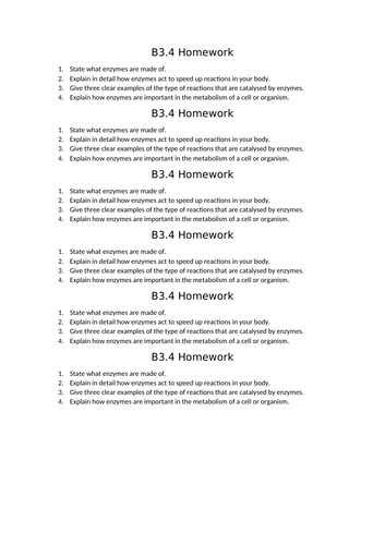 AQA GCSE Biology (9-1) B3.4 Catalysts and enzymes FULL LESSON