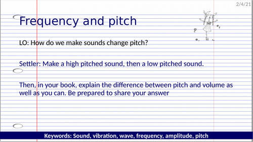 KS3 Sound - Frequency and Pitch (Covid friendly options)