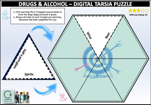 Drugs and Alcohol Digital Home learning Puzzles | Teaching Resources