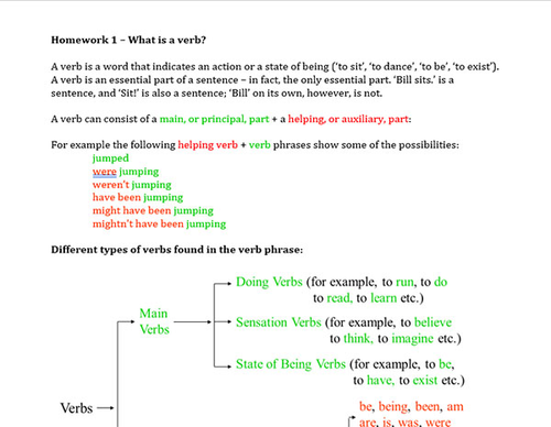 do my homework verb