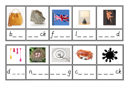 Phase 2 phonics EYFS words and captions