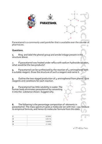 Paracetamol exam practice.