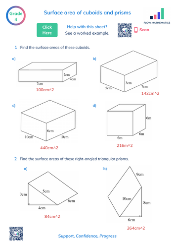 Surface Areas Of Cuboids And Prisms 