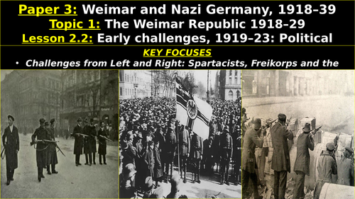 Edexcel Weimar & Nazi Germany, Topic 1: The Weimar Republic, L3: Early Challenges, Left and Right