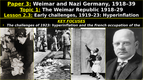 Edexcel Weimar & Nazi Germany, Topic 1: The Weimar Republic, L4: Early Challenges, Hyperinflation