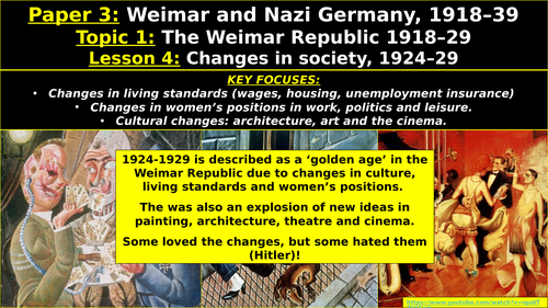 Edexcel Weimar & Nazi Germany, Topic 1: The Weimar Republic, L6: Changes in Society, 1924–29
