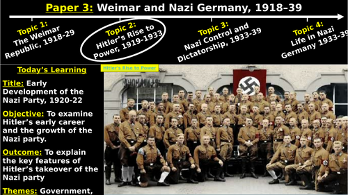 Edexcel Weimar and Nazi Germany – T2, L1: Early Development of the Nazi Party