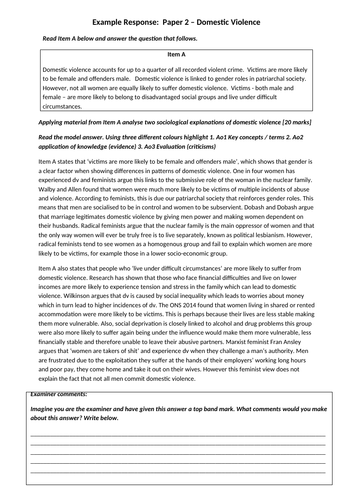 DISTANCE LEARNING Paper 2: 2. Decision Making and Domestic Violence ...