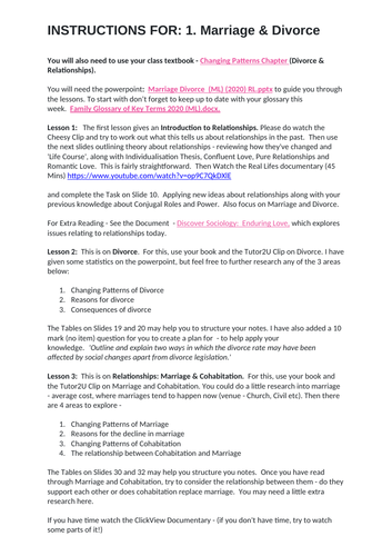 DISTANCE LEARNING Paper 2: 6. Marriage and Diversity | Teaching Resources