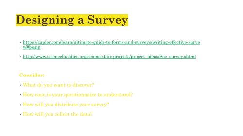 How to design a survey | Teaching Resources