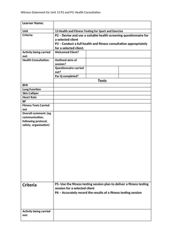 Unit 13 Health and Fitness Testing for Sport and Exercise - Cambridge ...