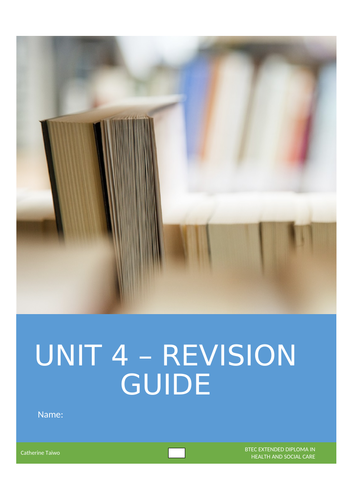 UNIT 4: ENQURIES INTO CURRENT RESEARCH IN HEALTH AND SOCIAL CARE ...