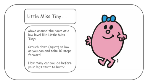 Mr Men Little Miss Pe Challenge Cards Ks1 Homelearning Pe Teaching Resources