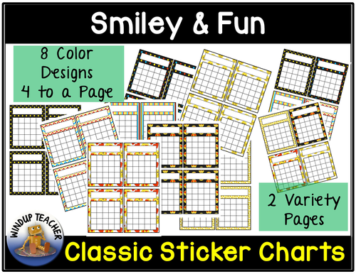 Fun Smiley Sticker Charts | Teaching Resources