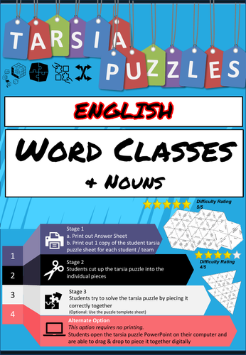 Word Classes Puzzles | Teaching Resources