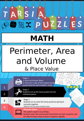 Perimeter, area volume Puzzles | Teaching Resources